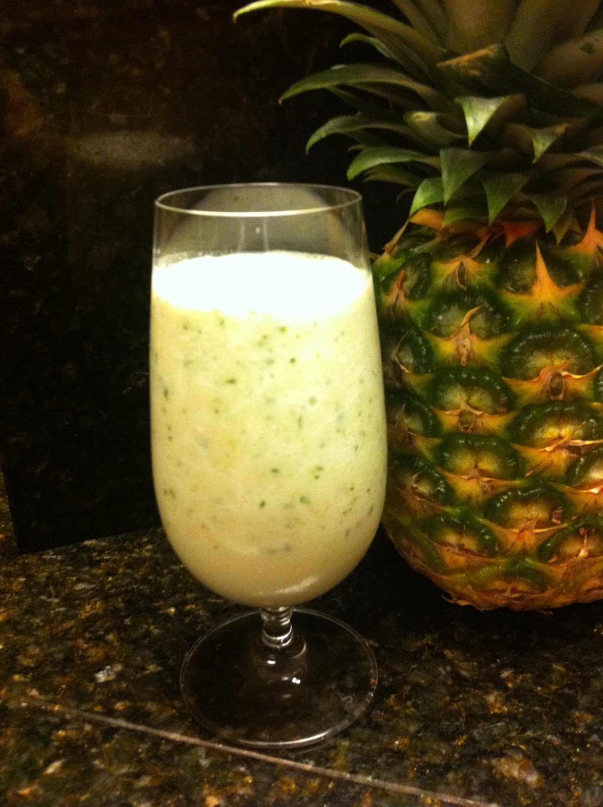 Satisfying Eats PineappleBasil Smoothie